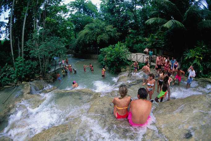 Dunns River Falls waterfall in Jamaica